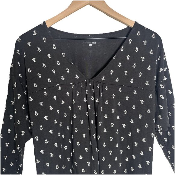 Garnet Hill Medium Artist Skeleton Bones Graphic Tee Top Tencel Lyocel Coastal - Picture 3 of 11